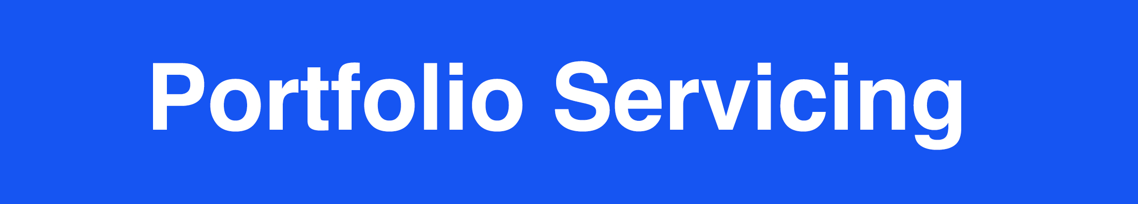 Portfolio Servicing